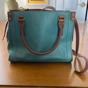 Fossil leather satchel with included shoulder strap